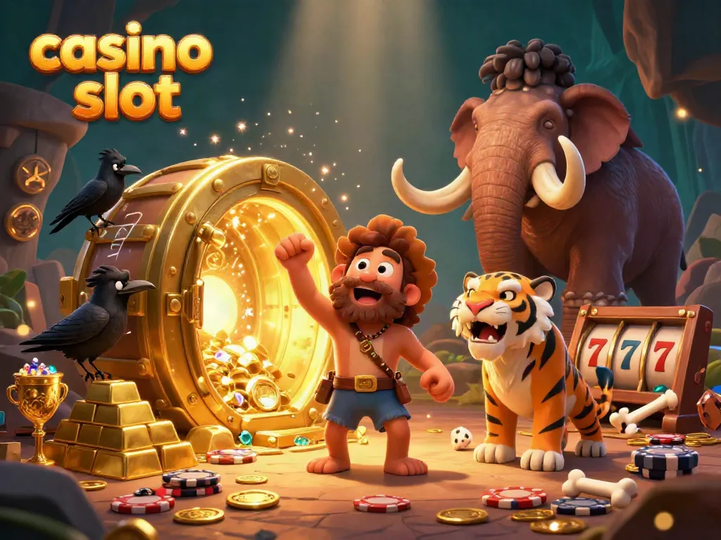 Experience thrilling gameplay at a vibrant casino slot scene with dynamic characters celebrating their wins.