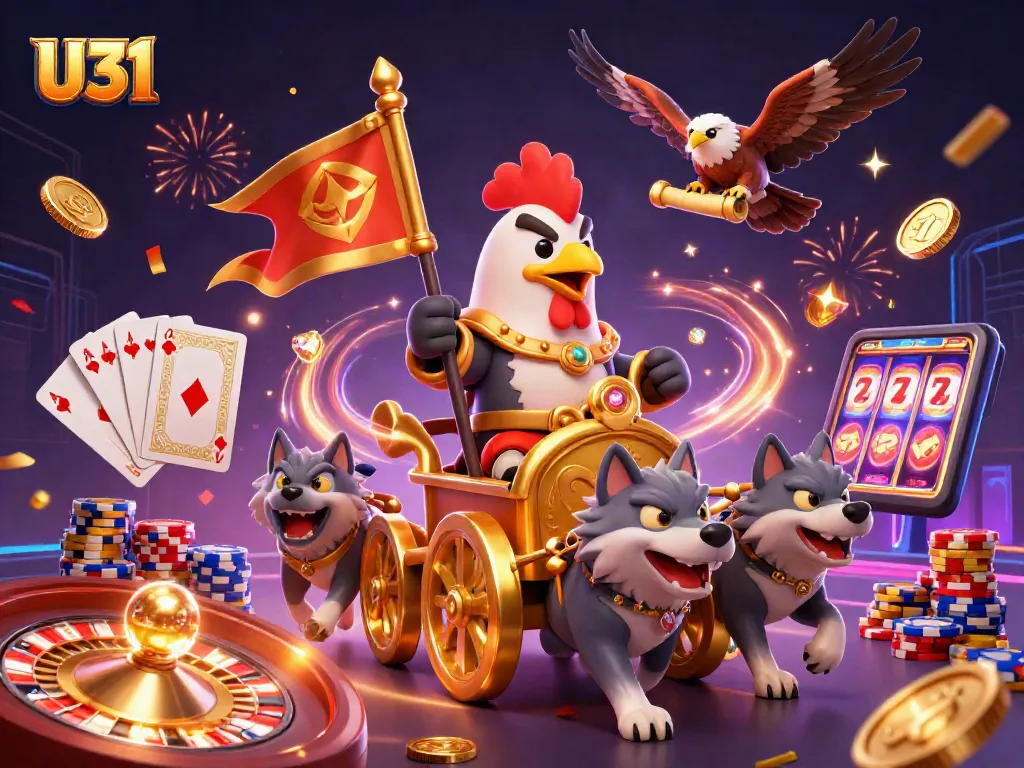 Spin the reels with U31's thrilling slots and dynamic casino action featuring vibrant characters and elements.