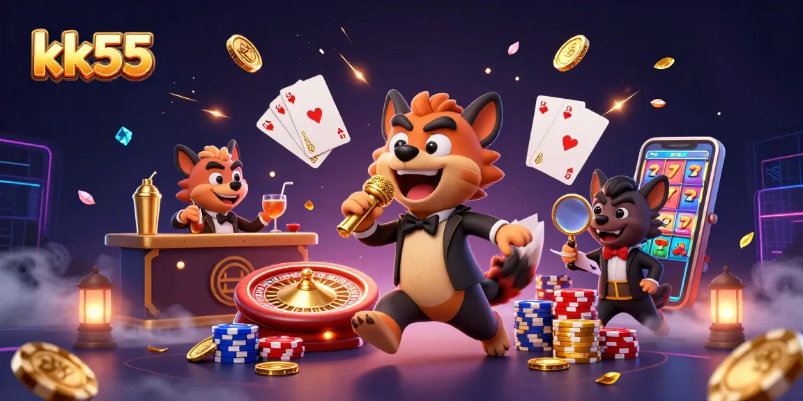 Experience the excitement at kk55 with dynamic casino activities featuring animated hyenas in a comedy club setting.