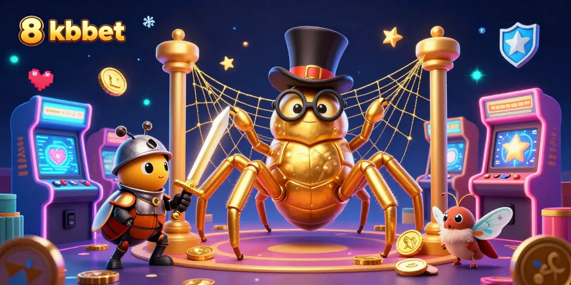 Experience thrilling gameplay at 8xbet with captivating casino elements in a vibrant 3D illustration.