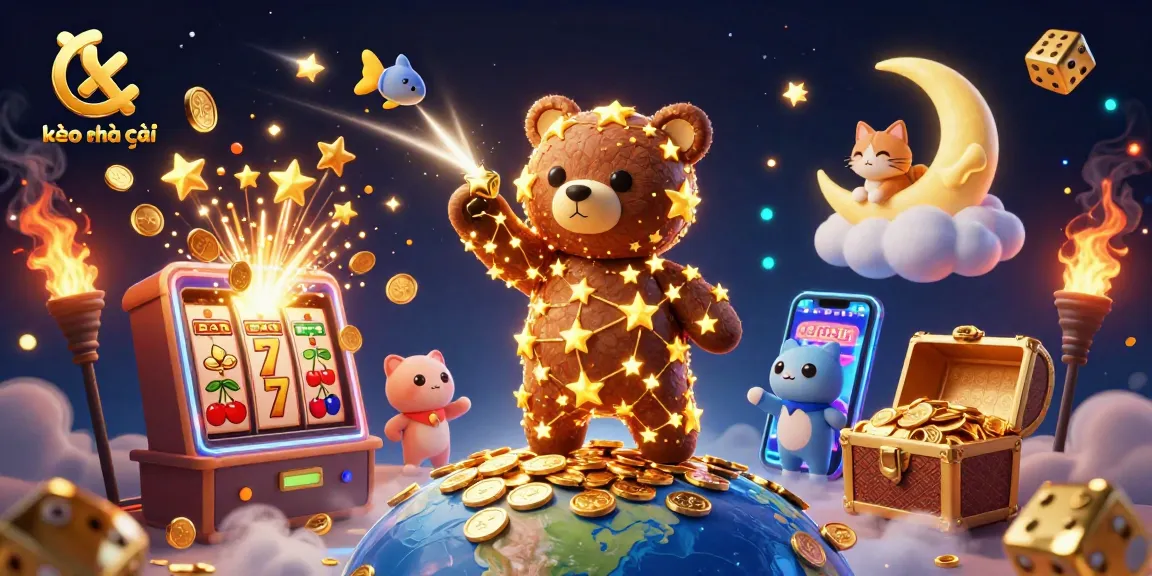 Experience kèo nhà cái in this vibrant casino scene with dynamic characters and game elements.