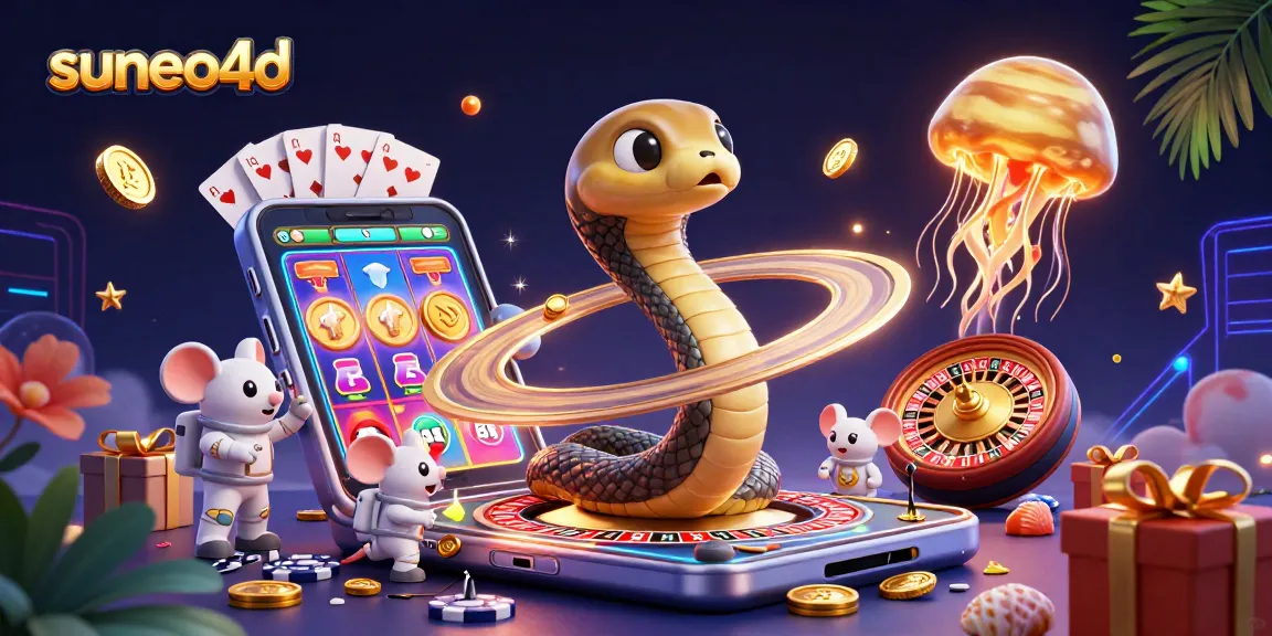 Place your bets in the vibrant Suneo4D cosmic casino scene with exciting gaming elements.