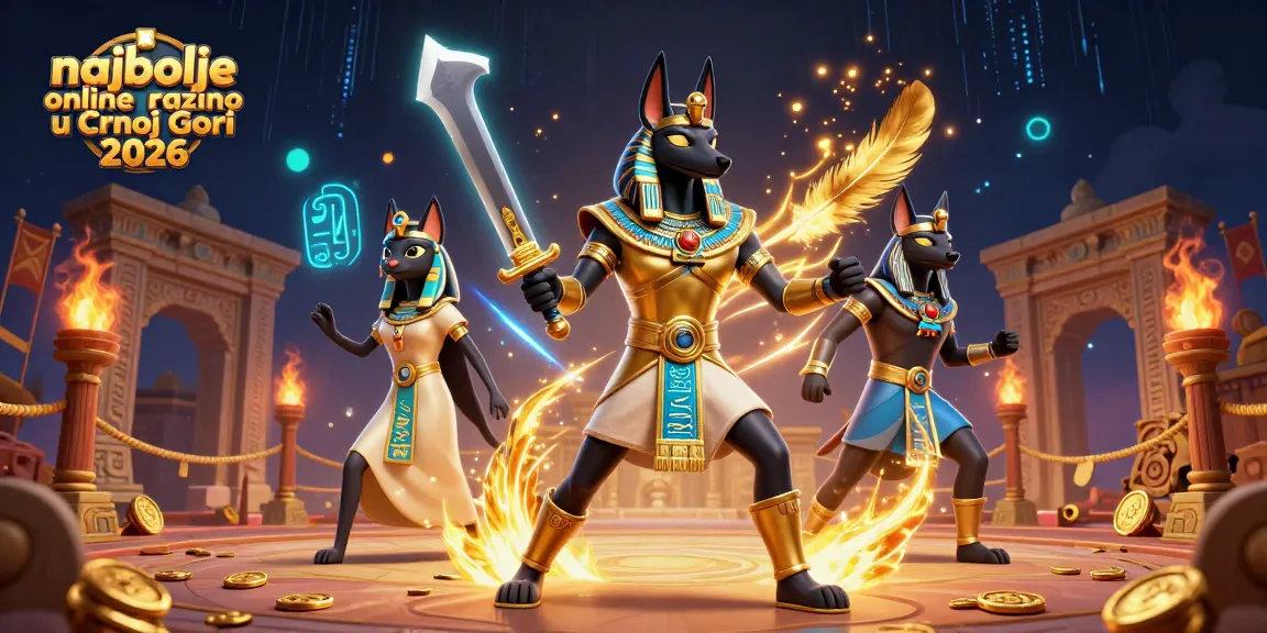 Experience the excitement at najbolje online kazino u Crnoj Gori 2026 with our action-packed casino illustration.