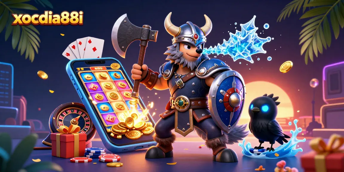 Join the Viking wolf warrior, dragon, and raven as they enhance your gaming experience at xocdia88i!