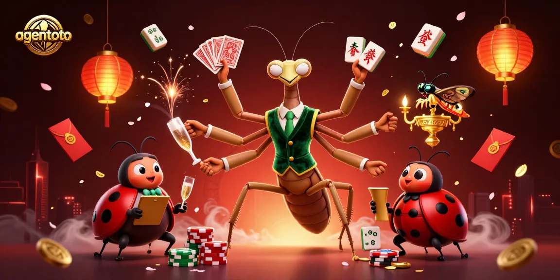 Agentoto menghadirkan suasana kasino yang megah dengan karakter yang dinamis dalam ilustrasi 3D.