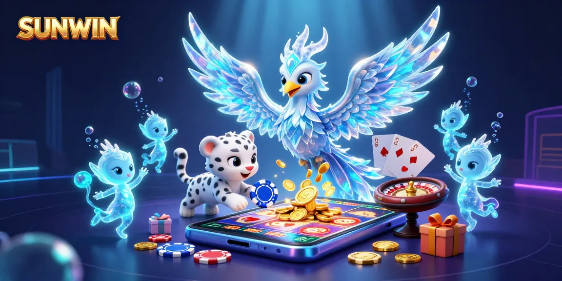 Engage in thrilling action at SUNWIN with vibrant slot games and captivating characters in a lively casino scene.
